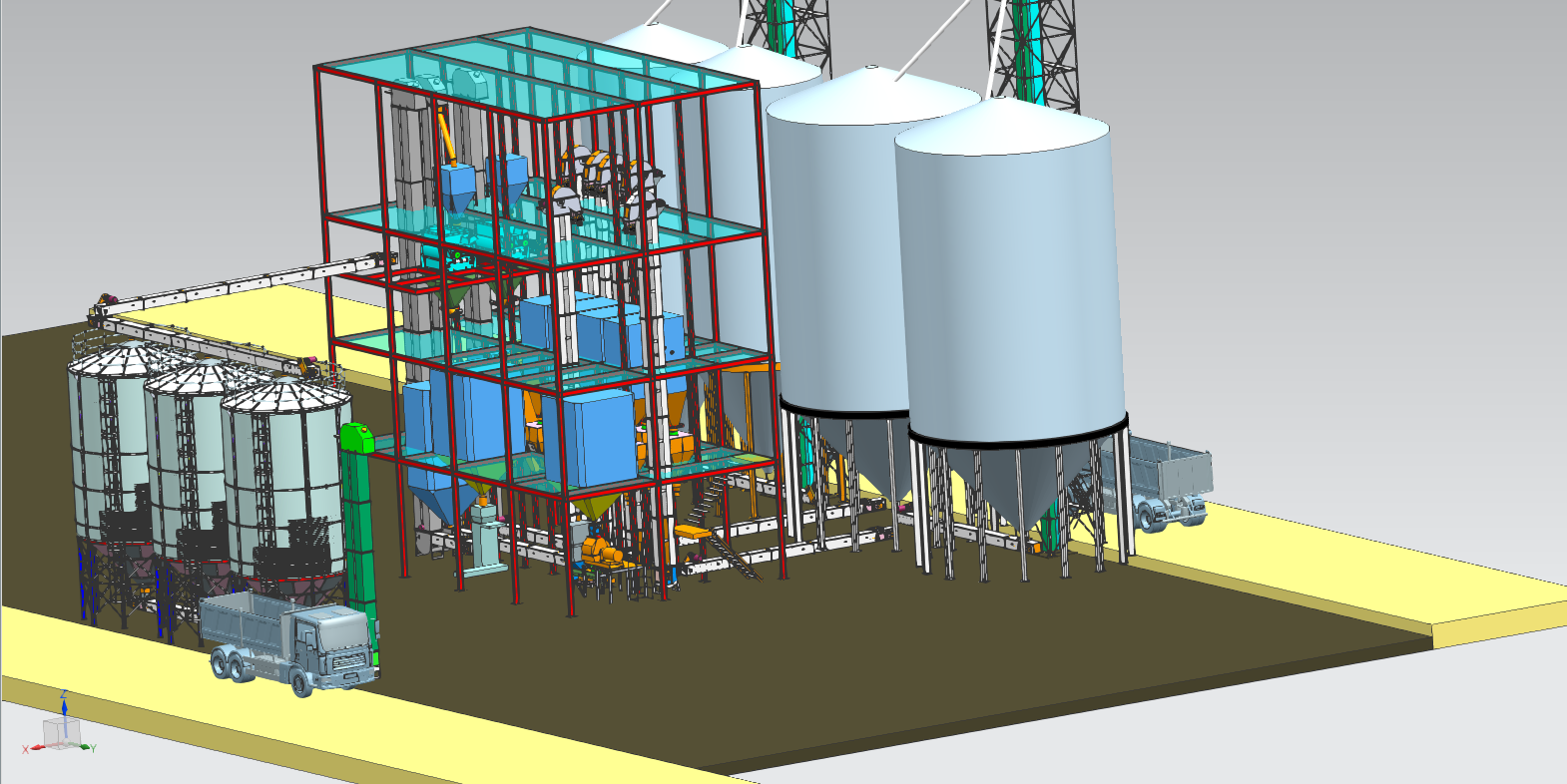 時產(chǎn)25-30T全價飼料雙線加工機組設備